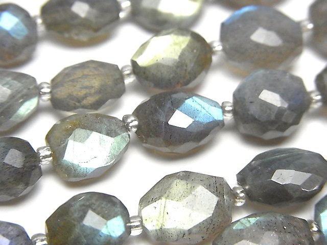 [Video]High Quality Labradorite AAA Faceted Nugget 1strand beads (aprx.7inch/17cm)