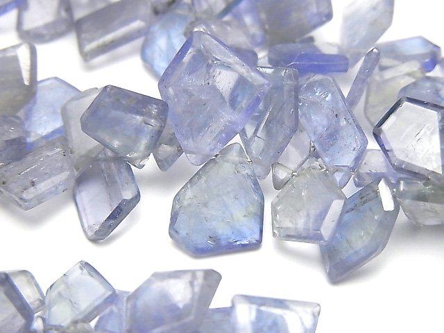 [Video] High Quality Bi-color Tanzanite AA++ Rough Slice Faceted 1strand beads (aprx.7inch / 17cm)
