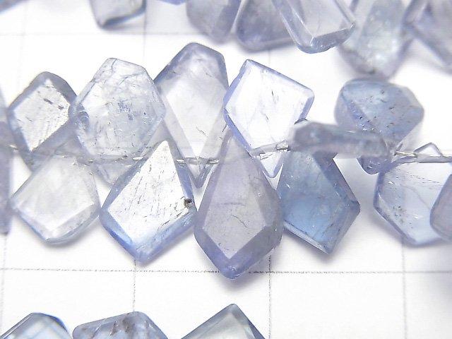 [Video] High Quality Bi-color Tanzanite AA++ Rough Slice Faceted 1strand beads (aprx.7inch / 17cm)