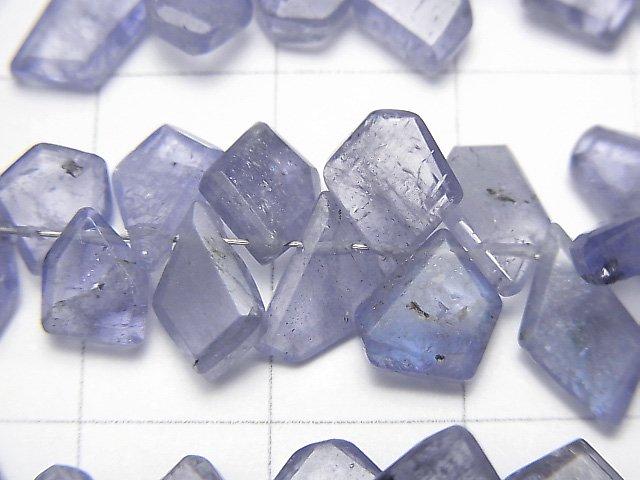[Video] High Quality Tanzanite AA++ Rough Slice Faceted 1strand beads (aprx.7inch / 17cm)