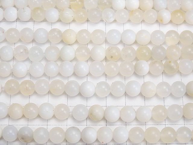 [Video] Tanzania White Opal Round 8mm half or 1strand beads (aprx.15inch/36cm)