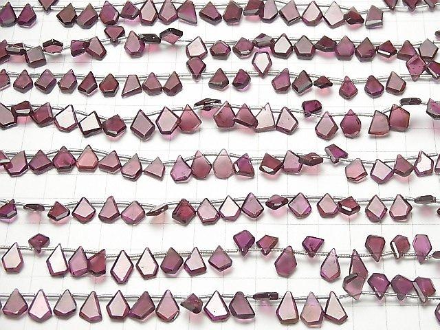 [Video] High Quality Rhodolite Garnet AAA- Rough Slice Faceted 1strand beads (aprx.7inch / 18cm)