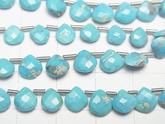 [Video] Arizona Sleeping Beauty Turquoise AA++ Chestnut Faceted Briolette 1strand beads (aprx.7inch / 18cm)