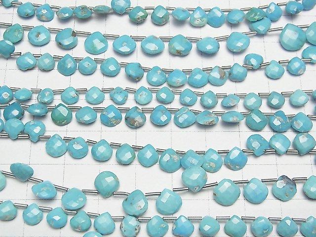 [Video] Arizona Sleeping Beauty Turquoise AA++ Chestnut Faceted Briolette 1strand beads (aprx.7inch / 18cm)