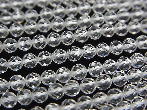 [Video] High Quality! Crystal AAA Faceted Round 4mm 1strand beads (aprx.15inch / 37cm)
