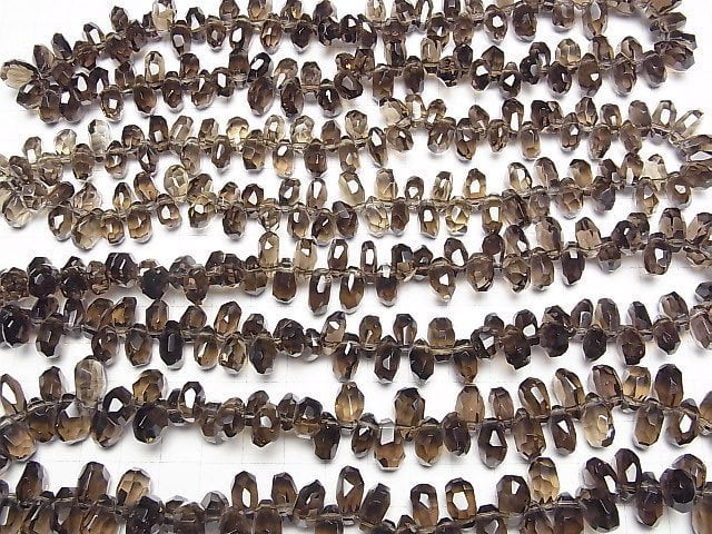 [Video]Smoky Quartz AAA Faceted Nugget Top Side Drilled Hole [M size] 1/4 or 1strand beads (aprx.15inch/38cm)