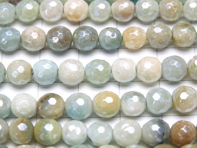 [Video] Mix Amazonite AA+ 128Faceted Round 6mm Coating 1strand beads (aprx.15inch / 36cm)