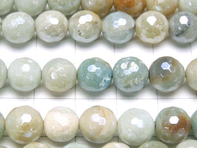 [Video] Mix Amazonite AA+ 128Faceted Round 8mm Coating 1strand beads (aprx.15inch / 36cm)