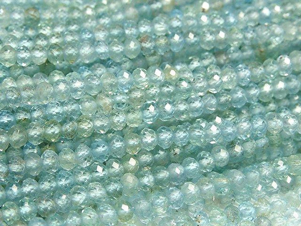 [Video] High Quality! Apatite AA++ Small Size Faceted Button Roundel 3x3x2mm 1strand beads (aprx.15inch / 37cm)