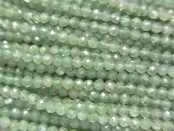 [Video] High Quality! Green Kyanite AAA- Faceted Round 2.5mm 1strand beads (aprx.15inch / 37cm)