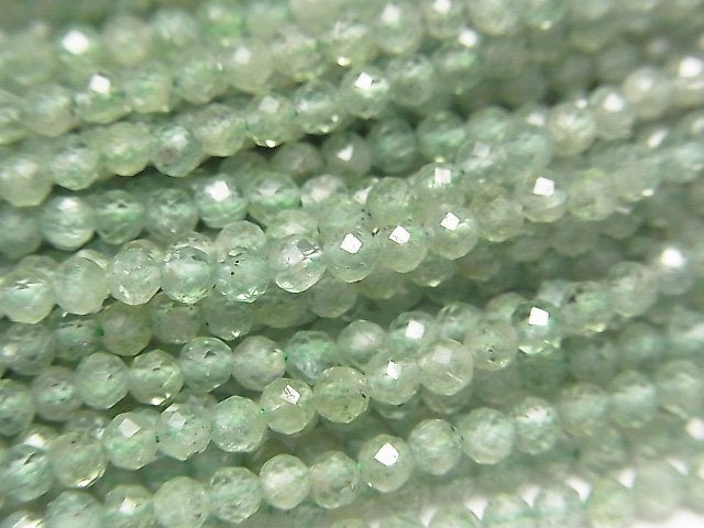 [Video] High Quality! Green Kyanite AAA- Faceted Round 3mm 1strand beads (aprx.15inch / 37cm)