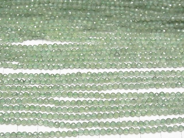 [Video] High Quality! Green Kyanite AAA- Faceted Round 3mm 1strand beads (aprx.15inch / 37cm)