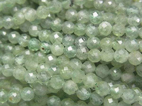 [Video] High Quality! Green Kyanite AAA- Faceted Round 4mm 1strand beads (aprx.15inch / 37cm)