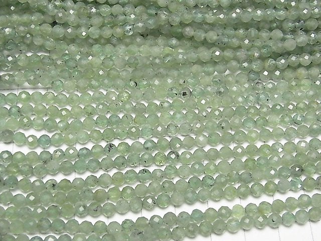 [Video] High Quality! Green Kyanite AAA- Faceted Round 4mm 1strand beads (aprx.15inch / 37cm)
