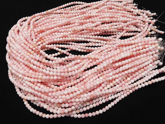 [Video] Queen Conch Shell AAA Round 4mm half or 1strand beads (aprx.15inch/38cm)