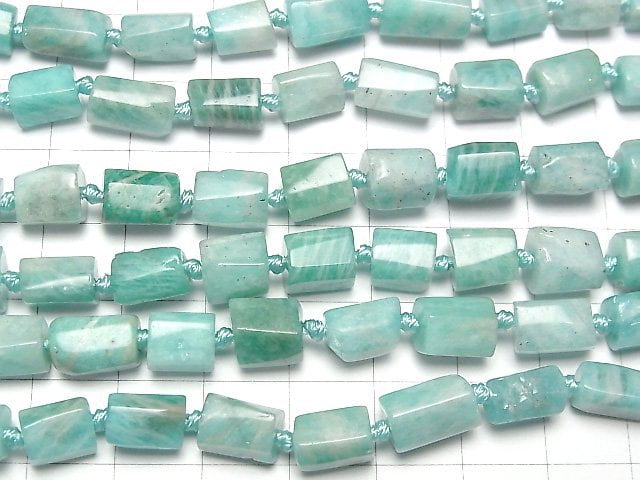 [Video]Amazonite AA Rough Tube -Faceted Nugget 1strand beads (aprx.15inch/37cm)