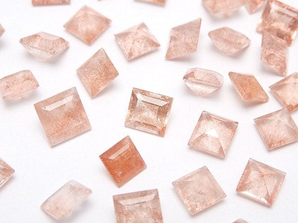 [Video] Natural Strawberry Quartz AAA- Loose stone Square Faceted 6x6mm 1pc