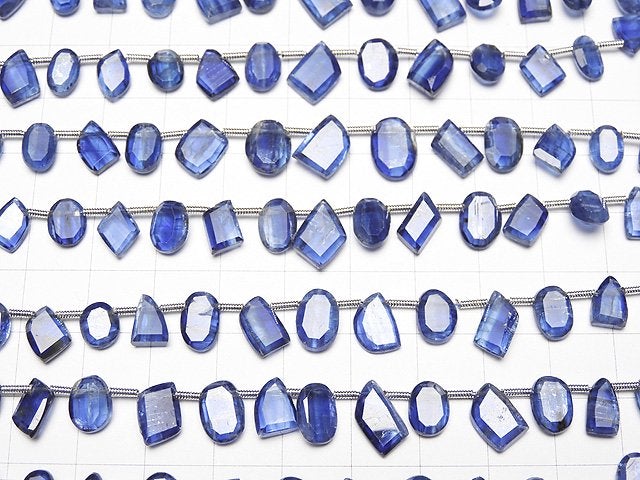 [Video] High Quality Kyanite AA++ Flat Fancy Shape Cut [Medium Color] 1strand beads (aprx.7inch / 17cm)
