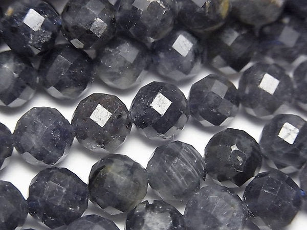 [Video] High Quality! Iolite AA 64Faceted Round 8mm half or 1strand beads (aprx.15inch / 37cm)
