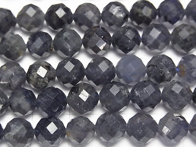 [Video] High Quality! Iolite AA 64Faceted Round 8mm half or 1strand beads (aprx.15inch / 37cm)