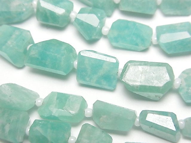 [Video]Amazonite AA Faceted Nugget 1strand beads (aprx.12inch/30cm)