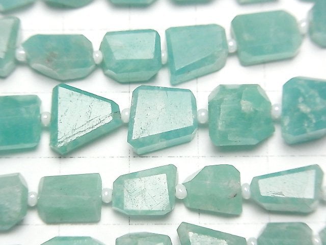 [Video]Amazonite AA Faceted Nugget 1strand beads (aprx.12inch/30cm)