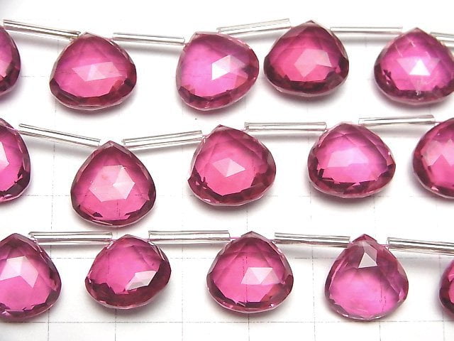 [Video] Doublet Crystal AAA Chestnut Faceted Briolette Raspberry color 1strand (12pcs )
