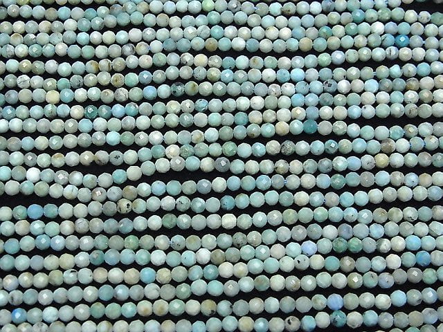 [Video]High Quality! Blue Opal Faceted Round 3mm 1strand beads (aprx.15inch/37cm)