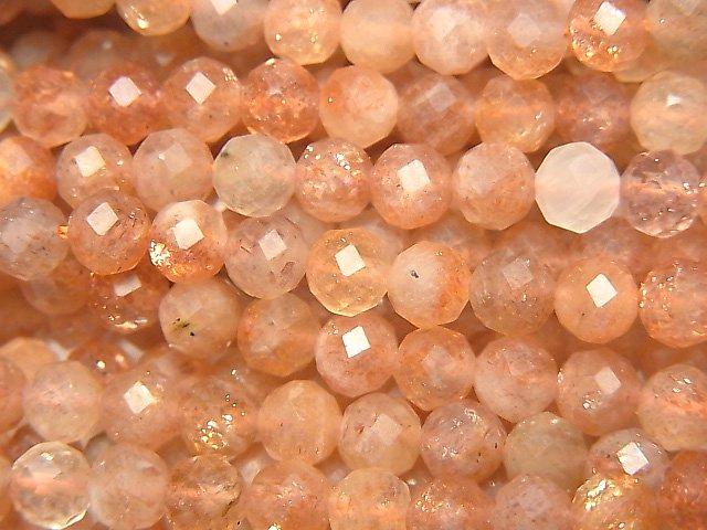 [Video] High Quality! Sunstone AA++ Faceted Round 5mm 1strand beads (aprx.15inch / 37cm)