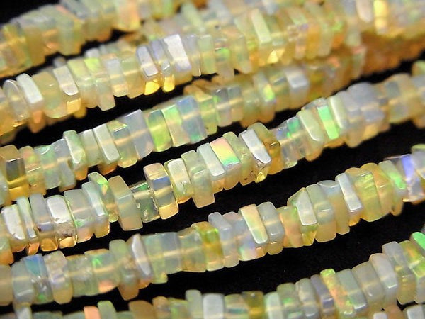 [Video] Ethiopia Opal AA++ Square Roundel (Disc) 1strand beads (aprx.16inch/40cm)