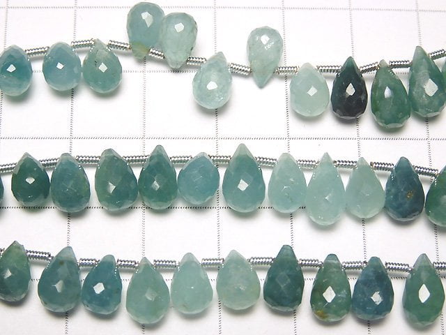 [Video]Grandidierite AA++ Drop Faceted Briolette half or 1strand beads (aprx.7inch/18cm)