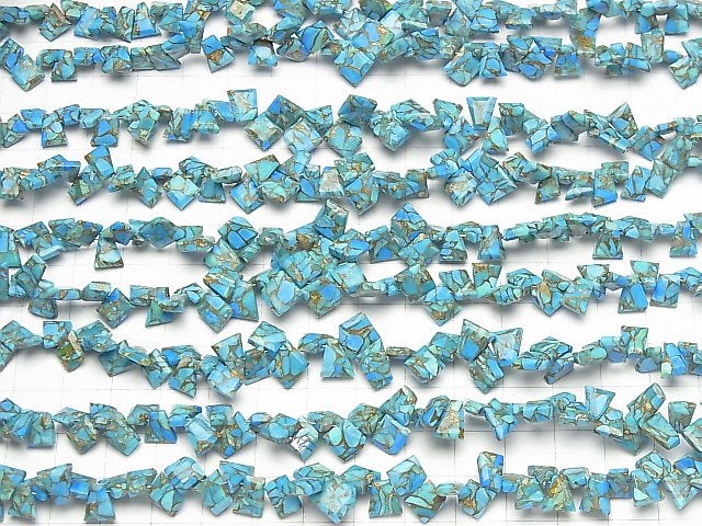 [Video] Blue Copper Turquoise AAA Rough Slice Faceted half or 1strand beads (aprx.6inch / 16cm)