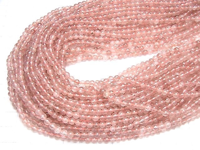 [Video] Pink Epidote AA+ Round 4mm 1strand beads (aprx.15inch / 37cm)