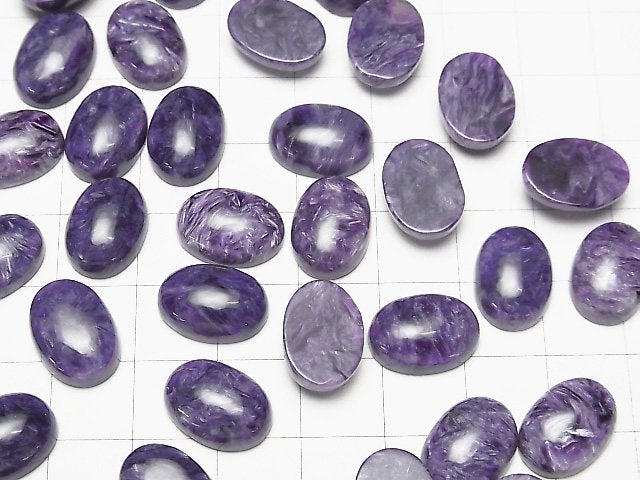 [Video] High Quality Charoite AAA Oval Cabochon 14x10mm 3pcs