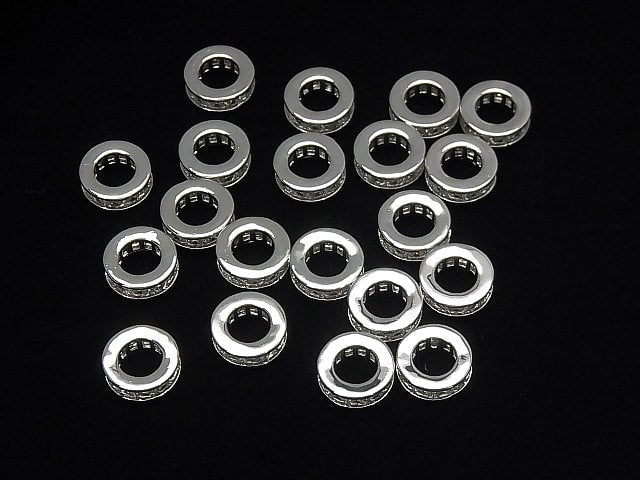[Video] Metal Parts Roundel 10.5x10.5x3.5mm Silver (with CZ) 2pcs