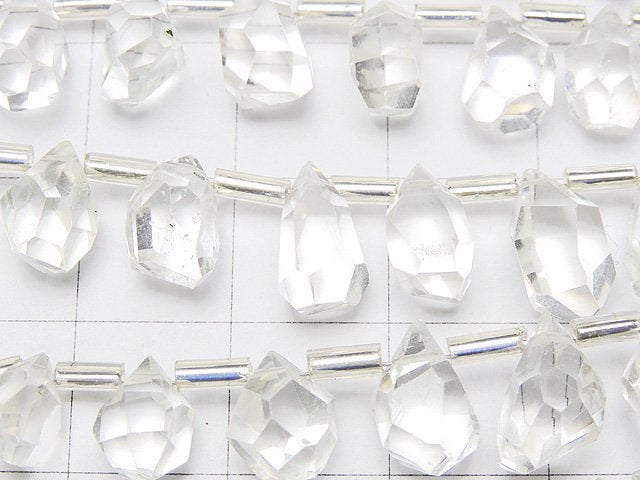 [Video]High Quality Crystal AAA- Rough Drop Faceted Briolette [S size] 1strand beads (aprx.6inch/14cm)