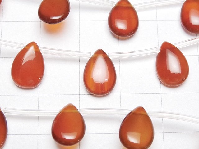 [Video] Carnelian AAA Pear shape (Smooth) 12x8mm half or 1strand beads (aprx.14inch / 35cm)