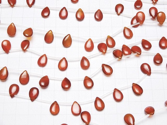 [Video] Carnelian AAA Pear shape (Smooth) 12x8mm half or 1strand beads (aprx.14inch / 35cm)