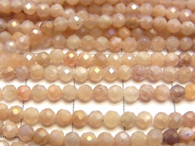High Quality! Multicolor Moonstone AAA Faceted Round 3mm Coating 1strand beads (aprx.15inch / 36cm)