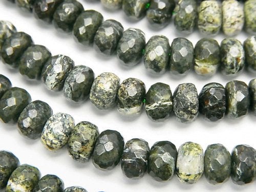 Brazil Serpentine Faceted Button Roundel 8x8x5mm half or 1strand beads (aprx.15inch / 37cm)