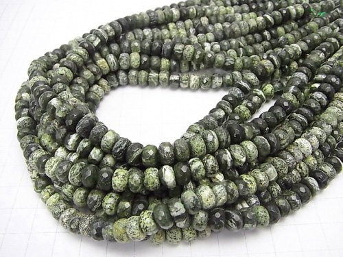 Brazil Serpentine Faceted Button Roundel 8x8x5mm half or 1strand beads (aprx.15inch / 37cm)