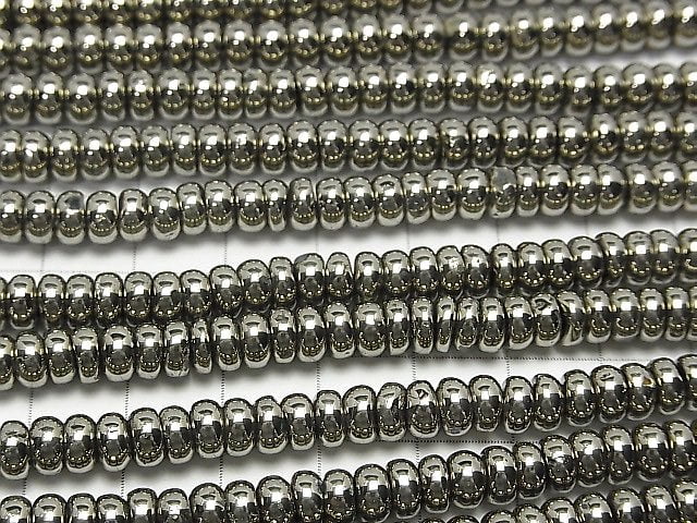 [Video] Hematite Roundel 6x6x3mm Gold coating half or 1strand beads (aprx.15inch / 38cm)