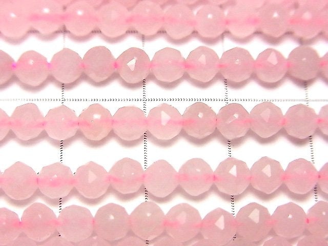 [Video] High Quality! Rose Quartz AA+ Star Faceted Round 4mm 1strand beads (aprx.15inch / 36cm)