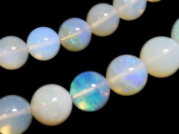 [Video] [One of a kind] Precious Opal AA++ Round 6.5-9mm 1strand beads (aprx.16inch / 39cm) NO.205