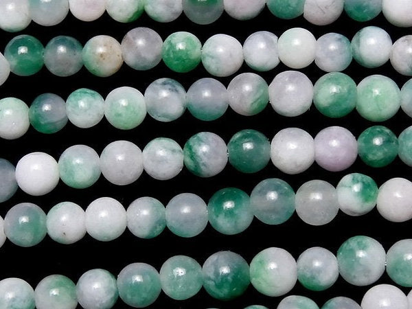 Purple x Green Jade Round 4mm 1strand beads (aprx.15inch / 38cm)