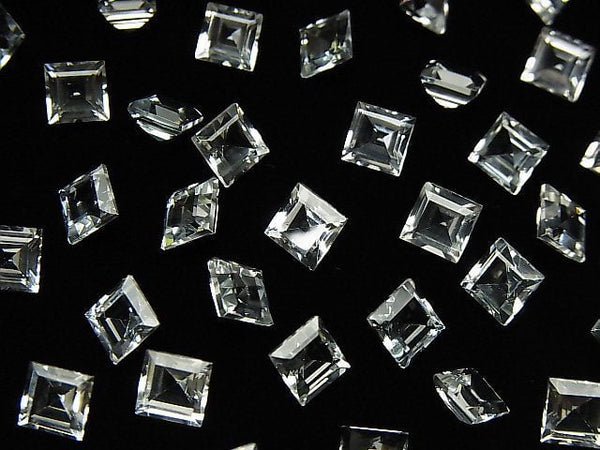 [Video] High Quality White Topaz AAA Loose stone Square Faceted 6x6mm 5pcs
