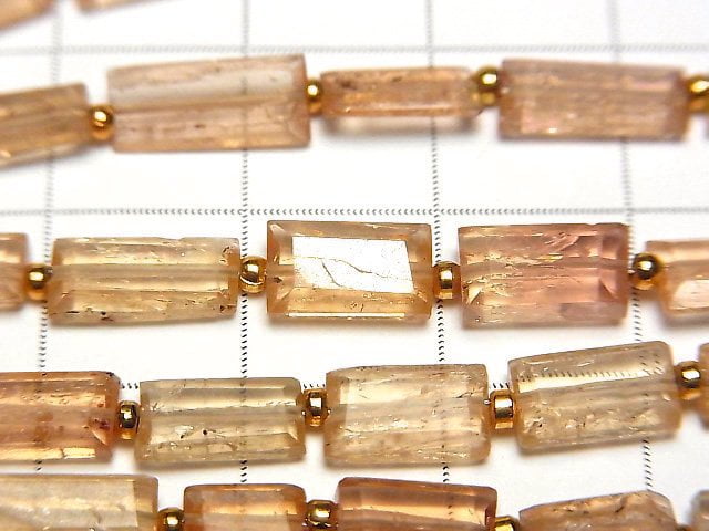 [Video]High Quality Imperial Topaz AA+ Faceted Rectangle 1strand beads (aprx.7inch/18cm)
