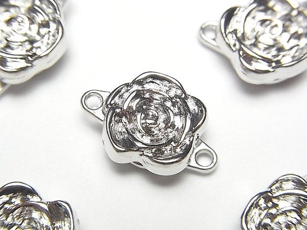 [Video] Metal parts Magnet type Clasp with Jump Ring 17x11mm Flower Silver color 1pair