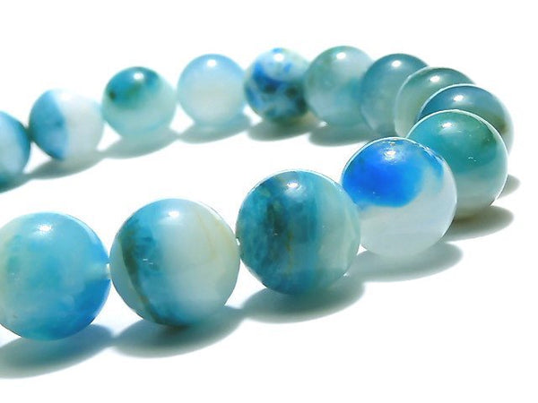 [Video] [One of a kind] High quality Peruvian Blue Opal AAAA+ Round 10mm Bracelet NO.100