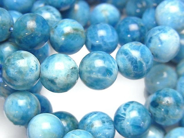 [Video] Madagascar Blue Apatite AA+ Round 10-11mm Bracelet